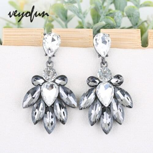 Veyofun Trendy Crystal Drop Earrings Party Dangle Earrings Fashion Jewelry for Women Gift Wholesale