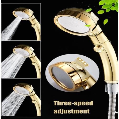 Bathroom Rotating Shower Head Adjustable Water Saving Shower Head 3 Mode Shower Supercharge Shaking Head Shower With Stop Button