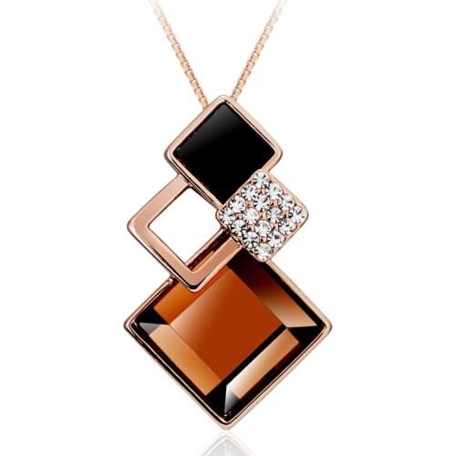 YSH New 100% 925 Sterling Silver rhombus Zircon Pendant Necklace 2020 Woman Luxury DIY fine Jewelry Christmas Gift Free Shipping