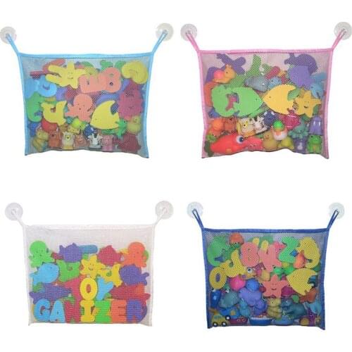 1pcs Baby Bathroom Mesh Bag Child Bath Toy Bag Net Kids Toy Storage Mesh with Strong Suction Cups Bathroom Organizer