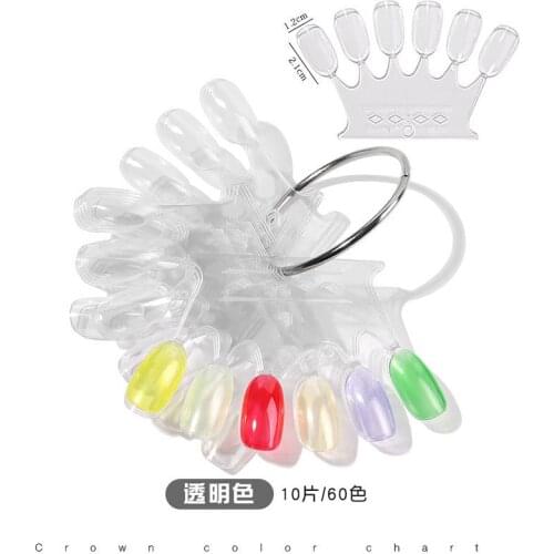 10 SetS 60 Sticks crown Shaped Nail Display Tips, DIY Practice Salon Nail Board Set, Nail Art Display