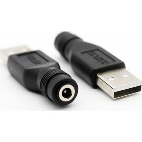 10pcs USB 2.0 A Male to 3.5mm x 1.35mm DC Female Connector Charge Barrel Power Adapter for Small DC or USB Electronics Charging