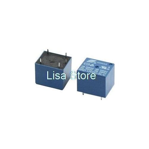 2Pcs DC12V Coil Voltage SPDT 5Pin Plug in Mount Blue Square Power Relay
