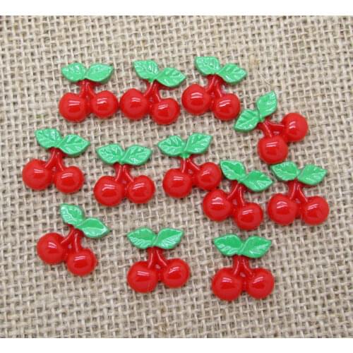 20Pcs Mixed Fruit Cherry Resin Decoration Crafts Flatback Cabochon Scrapbook DIY Embellishments Accessories Buttons