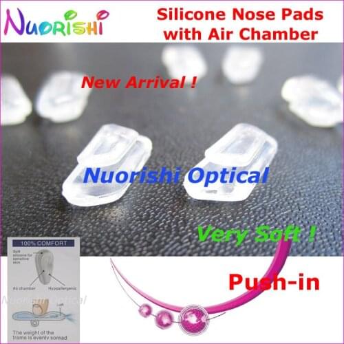 2000pcs SiA6013 Very Soft With Air Chamber Glasses Eyewear Eyeglass Silicone Push In Nose Pads Free Shipping