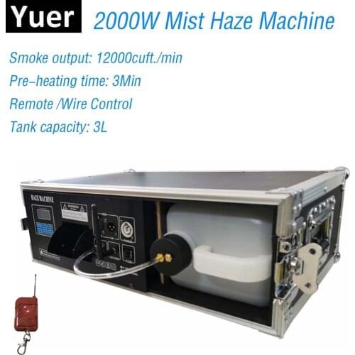 2000W Stage Mist Haze Machine Fog Machine With DMX Control Flight Case Package 3L Smoke Machine Stage Lighting Effect Dj Club