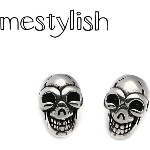 Mestylish 5pcs/Lot Retro Stainless Steel Skull New Design Skull DIY Charms Fit DIY Handmade Bracelet Necklace Jewelry Findings