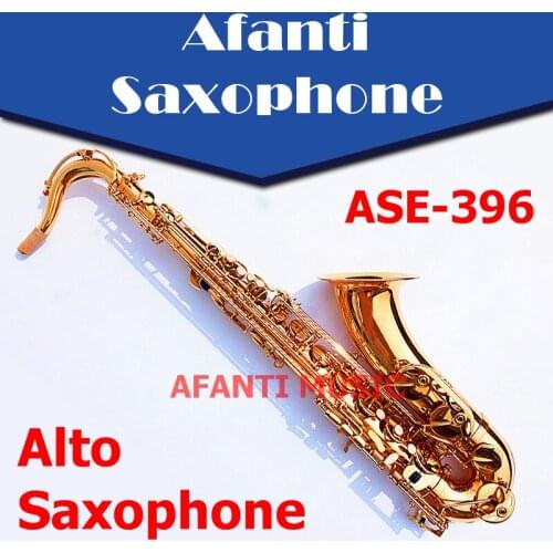Afanti Music Eb tone / Brass body / Glod finish Alto Saxophone (ASE-396)