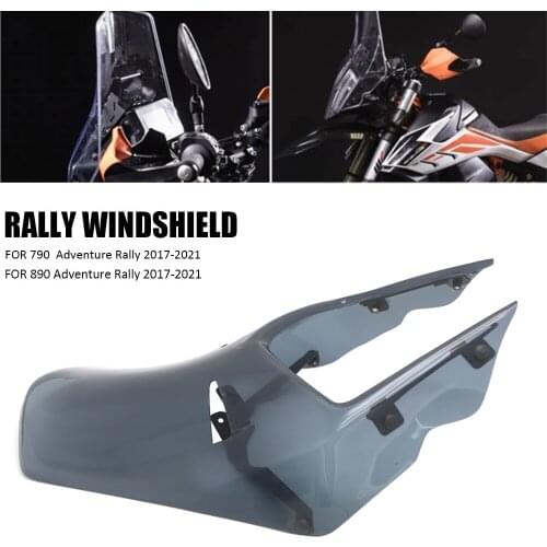 Motorcycle Windshield Windscreen Accessories Double Bubble Acrylic For 790/890 Adventure Rally Light Grey or Clear 2017-2021