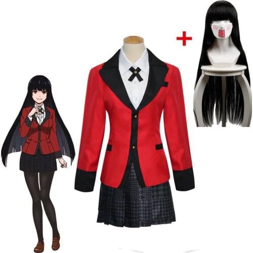 Anime Kakegurui Yumeko Jabami Cosplay Costume Japanese High School Uniform Halloween Party Cosplay Womenswear