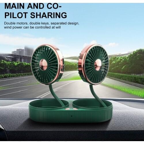 Car Fan Single/Dual Head Flexible Gooseneck 3 Speeds USB Cooling Fan Low Noise Portable Car Auto Cooler Air Fan Car Accessories