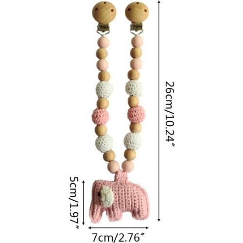 Baby Teether Teething Pendant Pram Clip Hanging Toy Pacifier Chain Silicone Bead 24BE