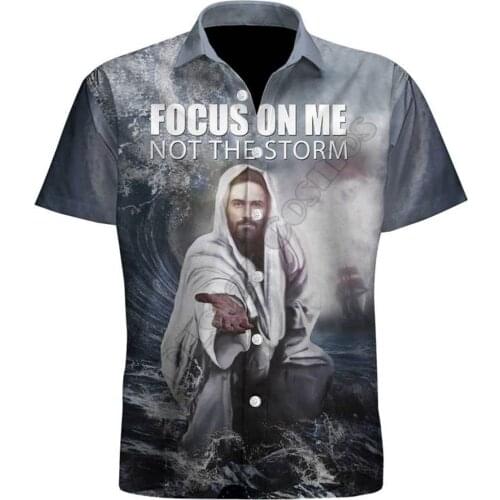 Hawaii Shirt Hawaiian beach Summer Jesus Printed 3d Mens Shirt Harajuku Tee hip hop shirts 1