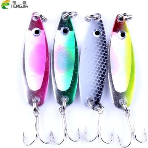 HENGJIA 20pcs/set 6.5g/5cm Metal sequins VIB Fishing Lures Bass Spoon Crank Bait Tackle Hooks Spinner Spoon Offshore Angling