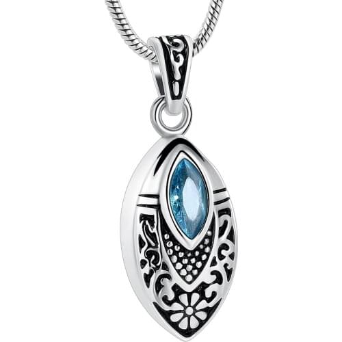 IJD8394 Flower Teardrop Stainless Steel Cremation Urn Necklace Inlay Multi-colored Crystal Memorial Jewelry For Ashes For Human
