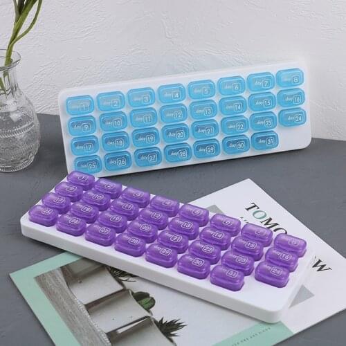 31 Grids Pill Box Case Container Organizer Travel Pill Case Storage Box One Month Pill Medicine Dispenser Tablet