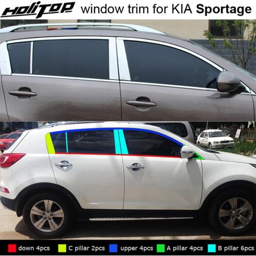 Hottest window trim sill window frame cover for KIA Sportage 2011-2017,304 stainless steel,high brightness surface,recommended
