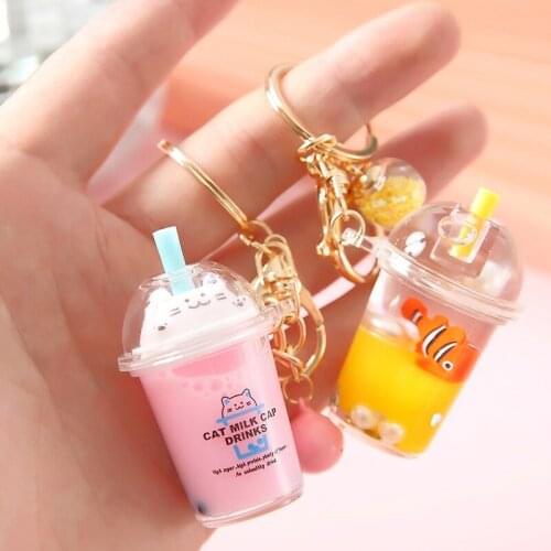 Acrylic Material Mini Pendant Drifting Bottle Keychain Cartoon DIY Toy Decorations Maiden Cute Bag Backpack Ornaments Kids Gifts