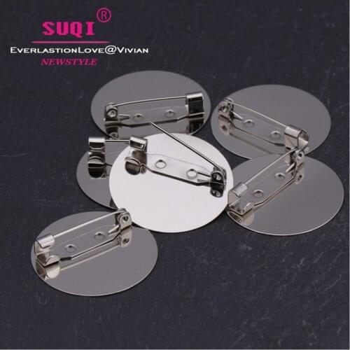 Fashion costume jewelry brooch base accessories DIY pins Clothing accessories more thickened flat bottom brooches 50 pieces