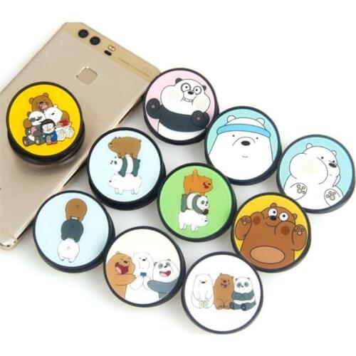 Cartoon Bear Expanding Stand Grip Mount Phone Socket Fold Mobile Smartphones Pocket Desktop Stand Bracket Phone Stand Holder
