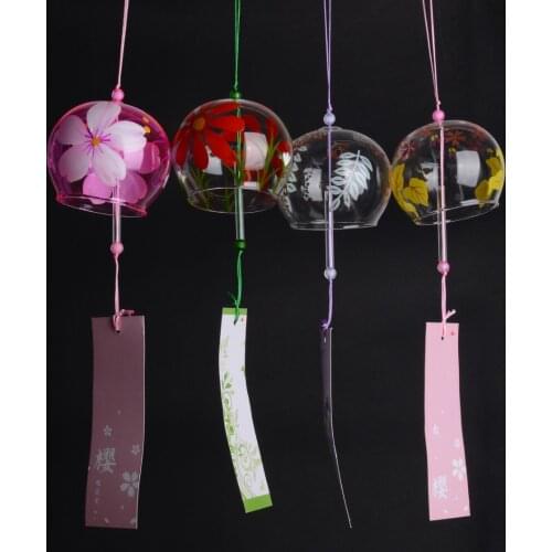 New Japanese Style Lucky Blessing Windchime Bell Glass Hanging Windchime For Home Room Window Decor