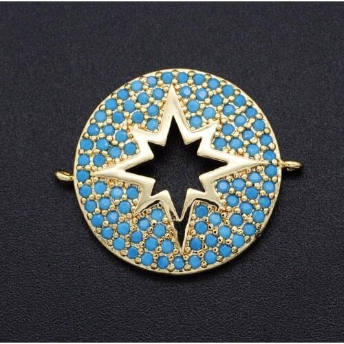 24x20mm CZ Zircon DIY Jewelry Meteor Star Charm Connectors Wholesale Fashion Jewelry Accessories OEM Order Accepted Factory Sale