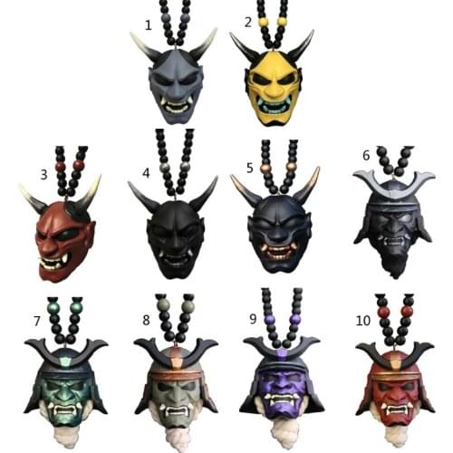 Oni Hanging Ornament Halloween Samurai Model Car Rear View Mirror Pendant Car Goods Car Styling