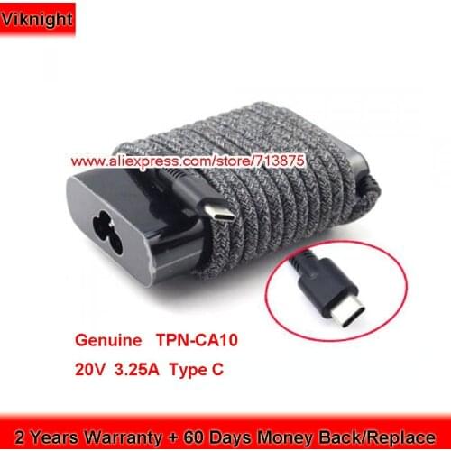 Genuine 65W 20V 3.25A Type C TPN-LA12 TPN-CA10 PA-1650-38HT AC Adapter for HP SPECTRE X360 13-AW0008CA ELITEBOOK 1040 G4 Series