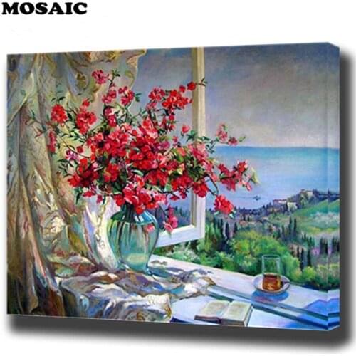 Windowsill flower 5D DIY Diamond Painting full Square/round drill New Diamond Embroidery Rhinestones Mosaic Picture wall arts