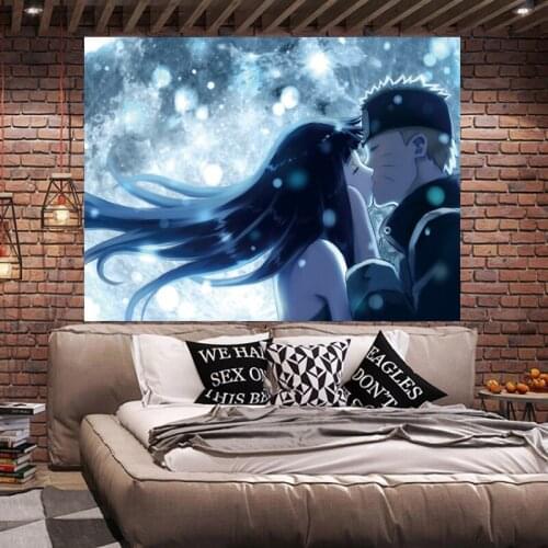 Teenage Couple Tapestry Japanese Anime Dorm Wall Hanging Bedroom Room Decor Dormitory Wall Cloth Background Decor