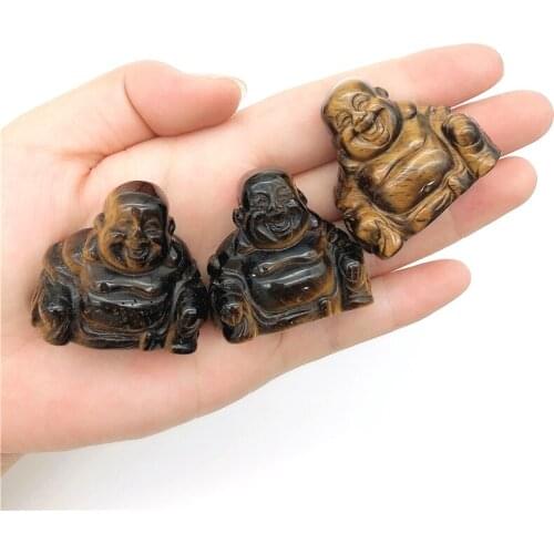 Lovely 1PC Big Natural Stone Lucky Maitreya Buddha Statue Decoration Carving House Decoration Natural Quartz Crystals
