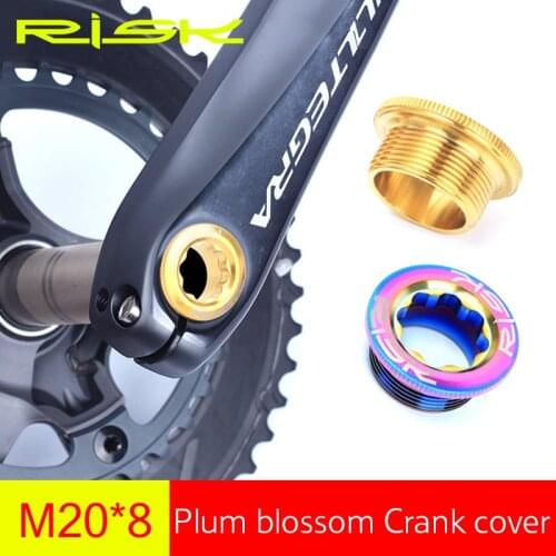 1pcs Risk Bike Crankset Arm Lid Bolts Titanium Alloy M20*8mm Bicycle Chain Wheel Crank Screws Cycling BB Cranks Arm Lid Bolts