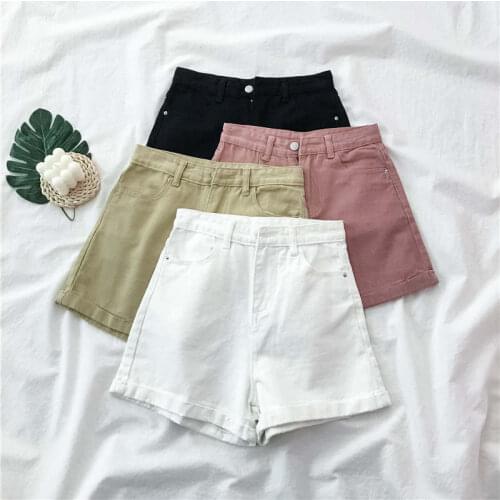 High Waist White Black Denim Shorts For Women Casual Thin Straight Summer Shorts Jeans Feminino Loose Biker Shorts Women C7048