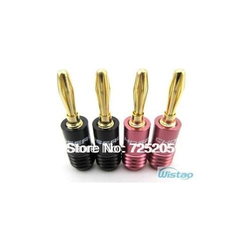 Banana Plug High Purity Copper Terminal 4N OFC conductor 24K gold plating OD8mm First Choice for Your HIFI DIY Free Shipping