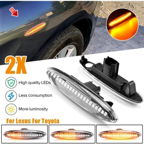 LED Dynamic Side Marker Turn Signal Sequential Light For Lexus IS250 IS350 SC430 Toyota MARK X REIZ CROWN UZZ40 Highlander