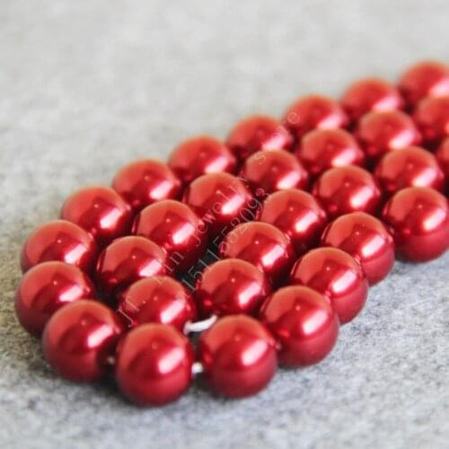 T8364 12mm Dark Red Glass pearl Loose beadsFit For Making Bracelet&Necklace DIY Jewelry Fashion beautiful beads wholesale