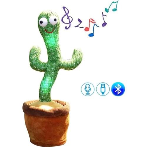 Dancing Cactus Toys Speak Electronic Plush Toys Twisting Singing Dancer Talking Novelty Funny Music Luminescent Gifts Bluetooth