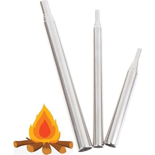 Outdoor Pocket Bellow Collapsible Fire Tools Kit Camping Survival Blow Fire Tube Emergency Fire Starting