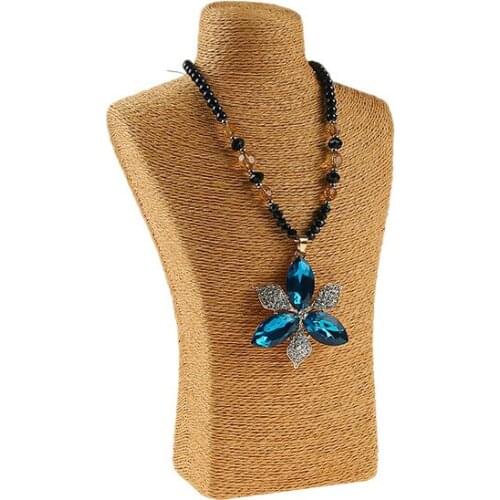 29*18cm Hemp Rope PVC Portrait Necklace Display Stand Holder jewellry Mannequin Bust Neck Jewelry Display Stand Yellow Color