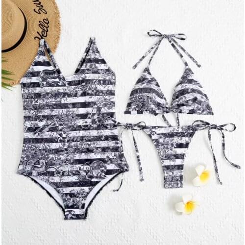 Top Quality Fashion Women One Piece Swimsuit Gold Print Beachear Swimwear Sexy Bathing Suits Swimsuits