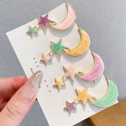Coxeer Women Hair Barrette Cute Moon Hairpin Hair Clip For Women Star Butterfly Moon Bobby Pin Hair Accessories