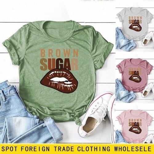 Women T Shirt Plus Size 3XL Cotton Cute Lip Graphic Print Female Short Sleeve Oversized Tshirts Casual Graphic Tee Tops