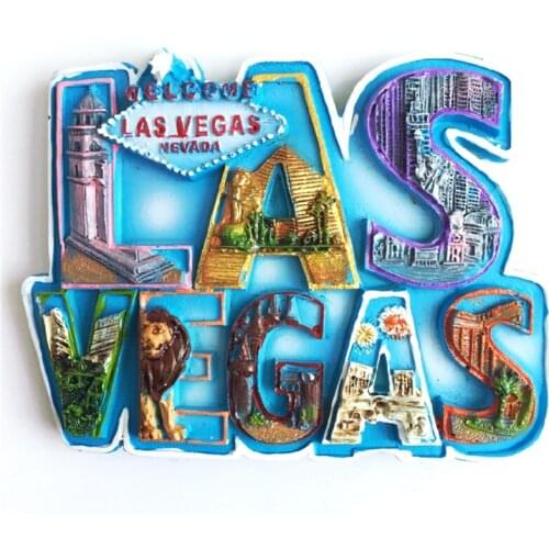 Hand-painted Las Vegas Panorama Letter 3D Fridge Magnets Travel Souvenirs Refrigerator Magnetic Stickers Home Decoration