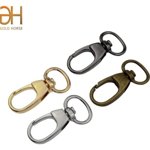4Pcs 3.4CM Metal Snap Hook Trigger Clips Buckles Oval Ring for Leather Strap Belt Keychain Webbing Pet Leash Hooks