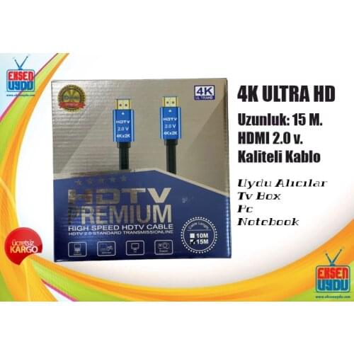 4K HDMI CABLE 2.0 FAST 3D GOLD END 15 Meters Lot Good Quality 4K Hdmi