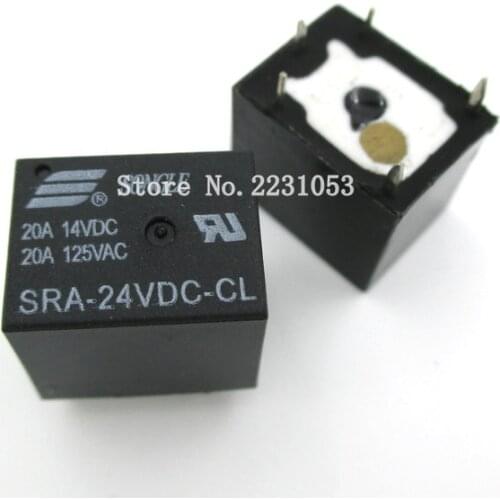 5PCS/LOT 24VDC 20A SRA-24VDC-CL 5Pins SRA 24V T74 Mini Power Relay Automotive Relay