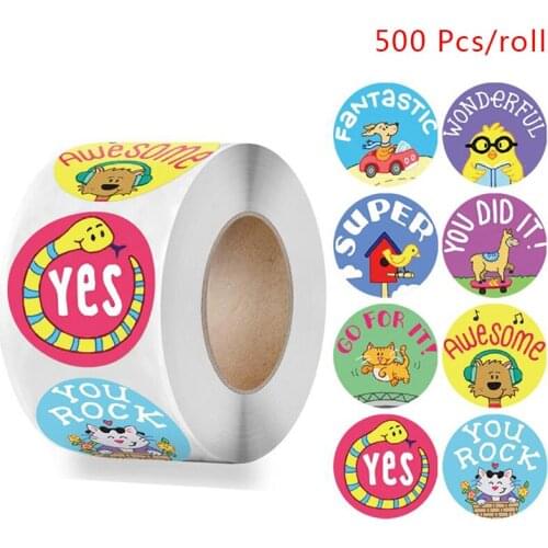 500Pcs Kids Reward Stickers Encouragement Sticker Roll For Students Teachers