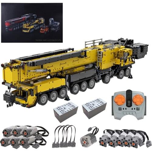7768Pcs MOC Small Particles V2.0 1:20 2.4G RC Mobile All-Terrain Crane Building Blocks Construction Vehicle Model Children Toys
