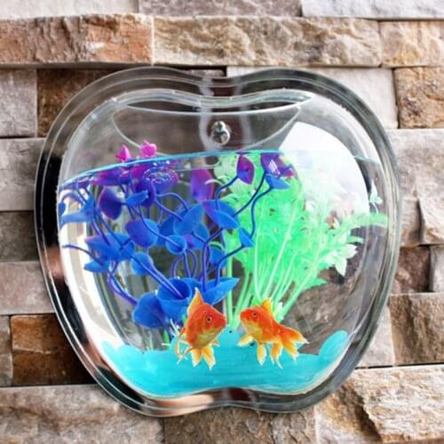 Fish Bowl Acrylic Hanging Aquarium Wall Mounted Pet Fish Tank