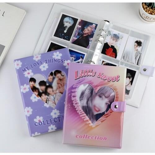 A5 Binder Photo Album 25 Inner Pages Binder Holds 3 Inch Mini K-pop Star Card Collection Book Style Holder Album with Button